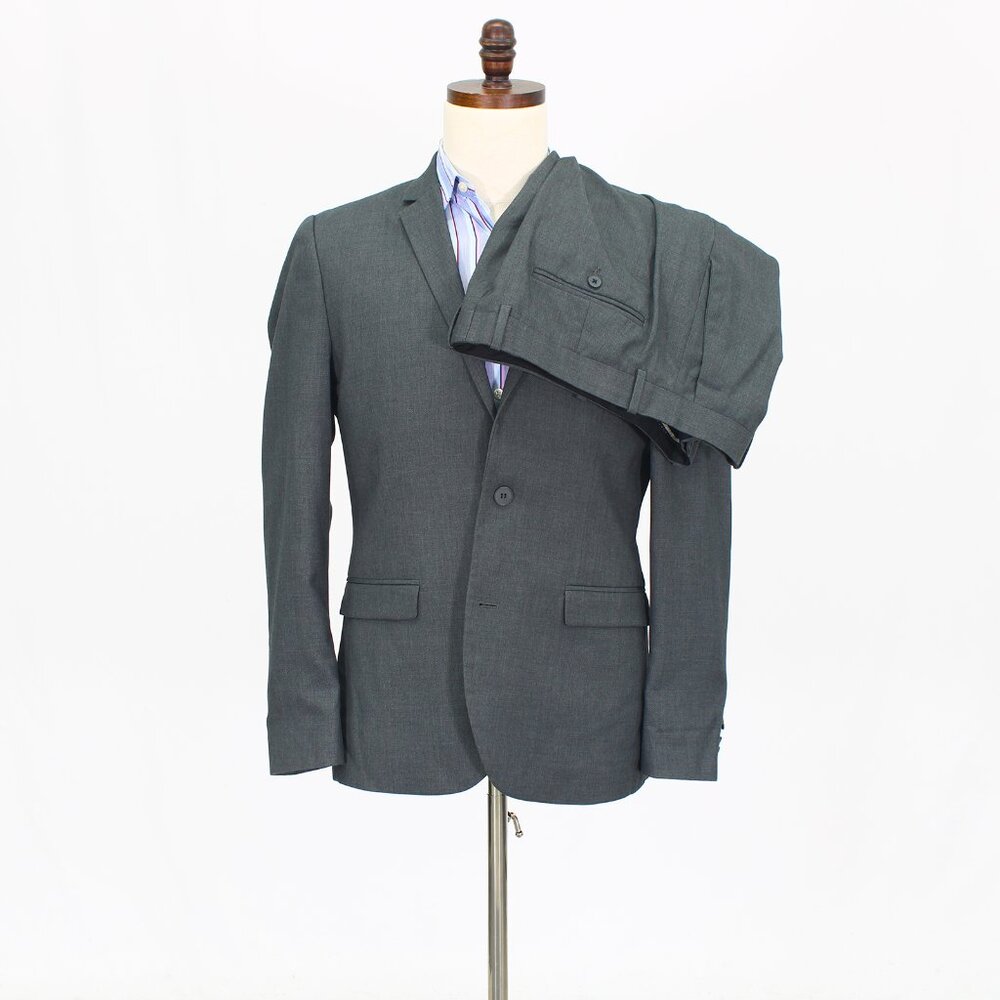 H&M 40R 36x33 Gray Full Suit 2-Button Solid R596